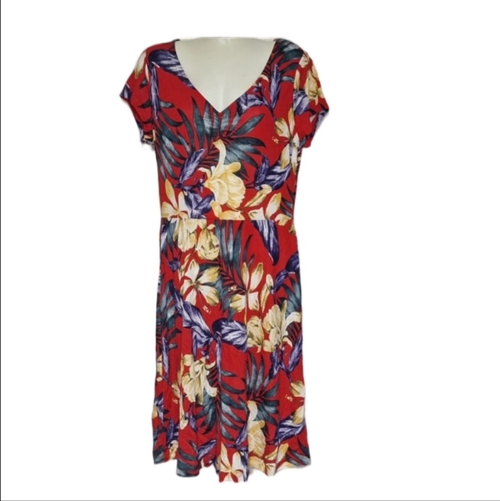 Lascana For Venus Floral Red Midi Dress